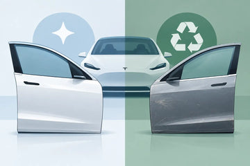 New Versus Recycled Tesla Doors for Collision Repair