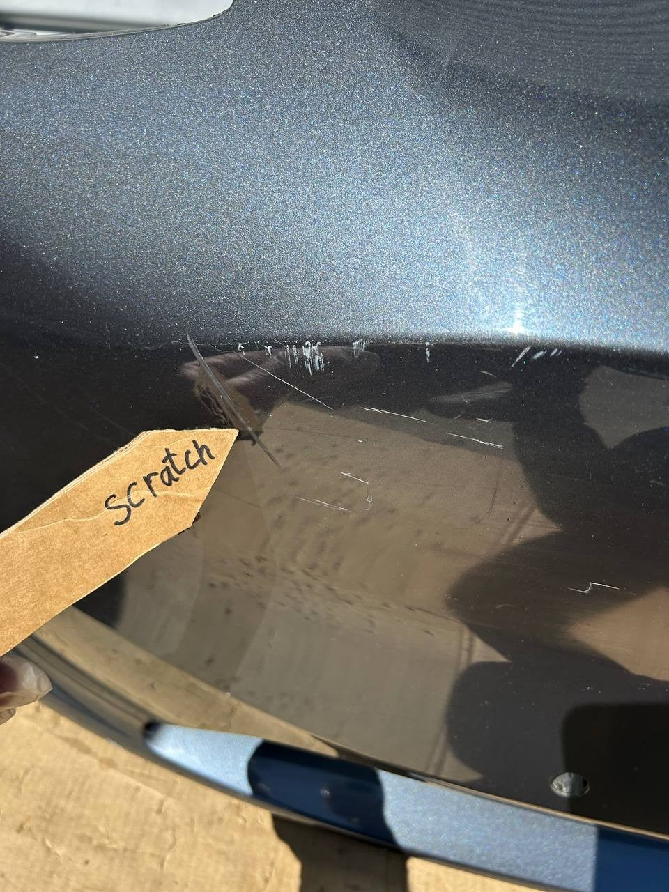 ✅20-24 Tesla Model Y Front Bumper Cover w/Sensor Holes Gray w/scratches