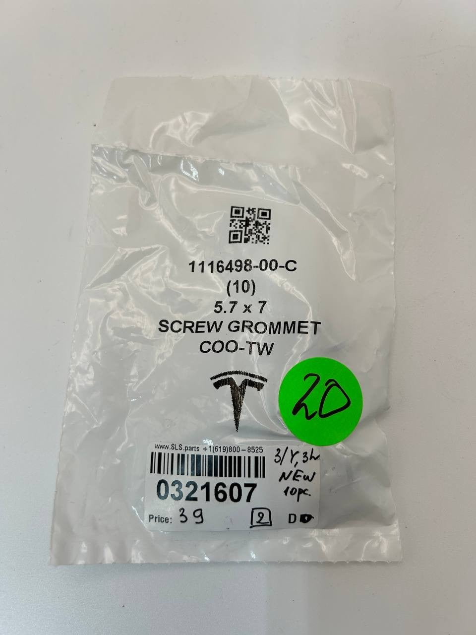 ✅NEW! Tesla Model 3/3h/Y 5.7x7  Screw Grommet Seal (10 pcs) 1116498-00-C