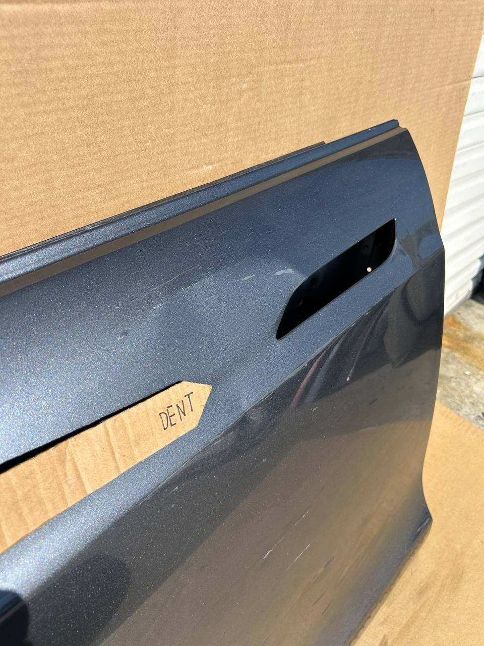 ✅2012+ Tesla Model S OEM Front Left Side Door Shell Panel Gray w/dent