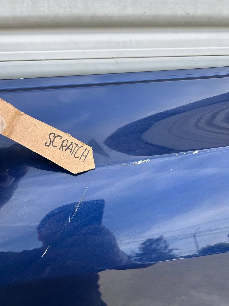 ✅ 2020-2023 Tesla Model Y Rear Left Door Shell Skin Blue OEM w/scratches