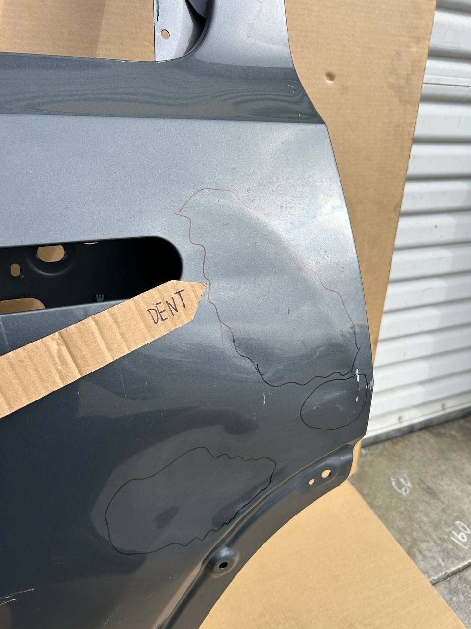 ✅2022-2024 Rivian R1S Rear Left Driver Door Shell Gray OEM w/dent and scratches