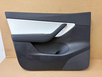 ✅ 20-24 Tesla Model Y Front Left Door Panel Trim Card Black/White 1498480-00-A