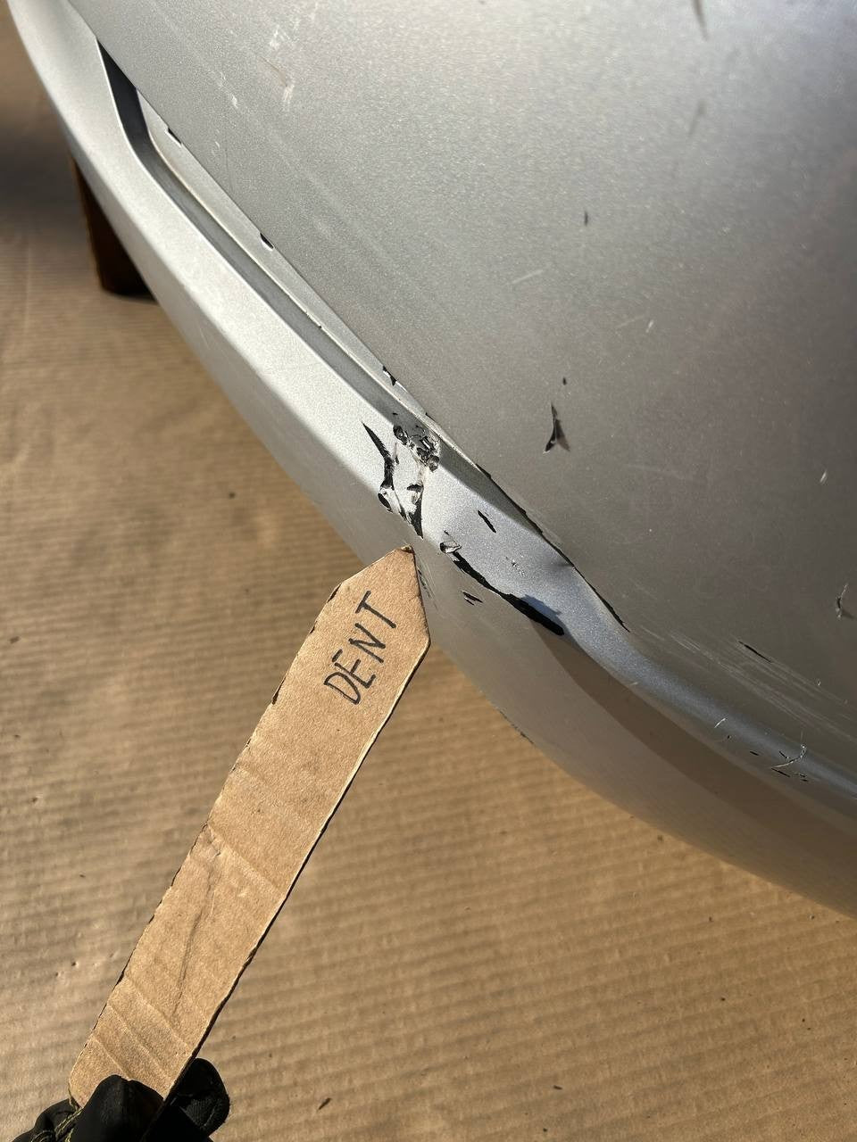 ✅ 2017-2023 Tesla Model 3 Rear Bumper Cover Silver w/ Sensor Holes OEM  w/dent
