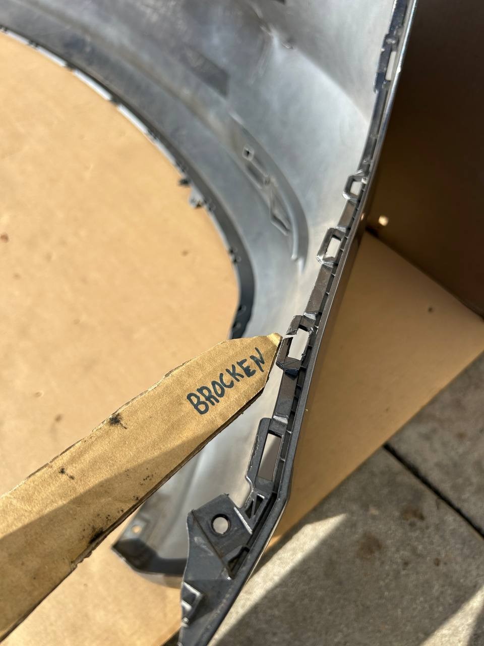 ✅ 17-23 Tesla Model 3 Rear Bumper Cover No Sensors Gray 1083983 /broken