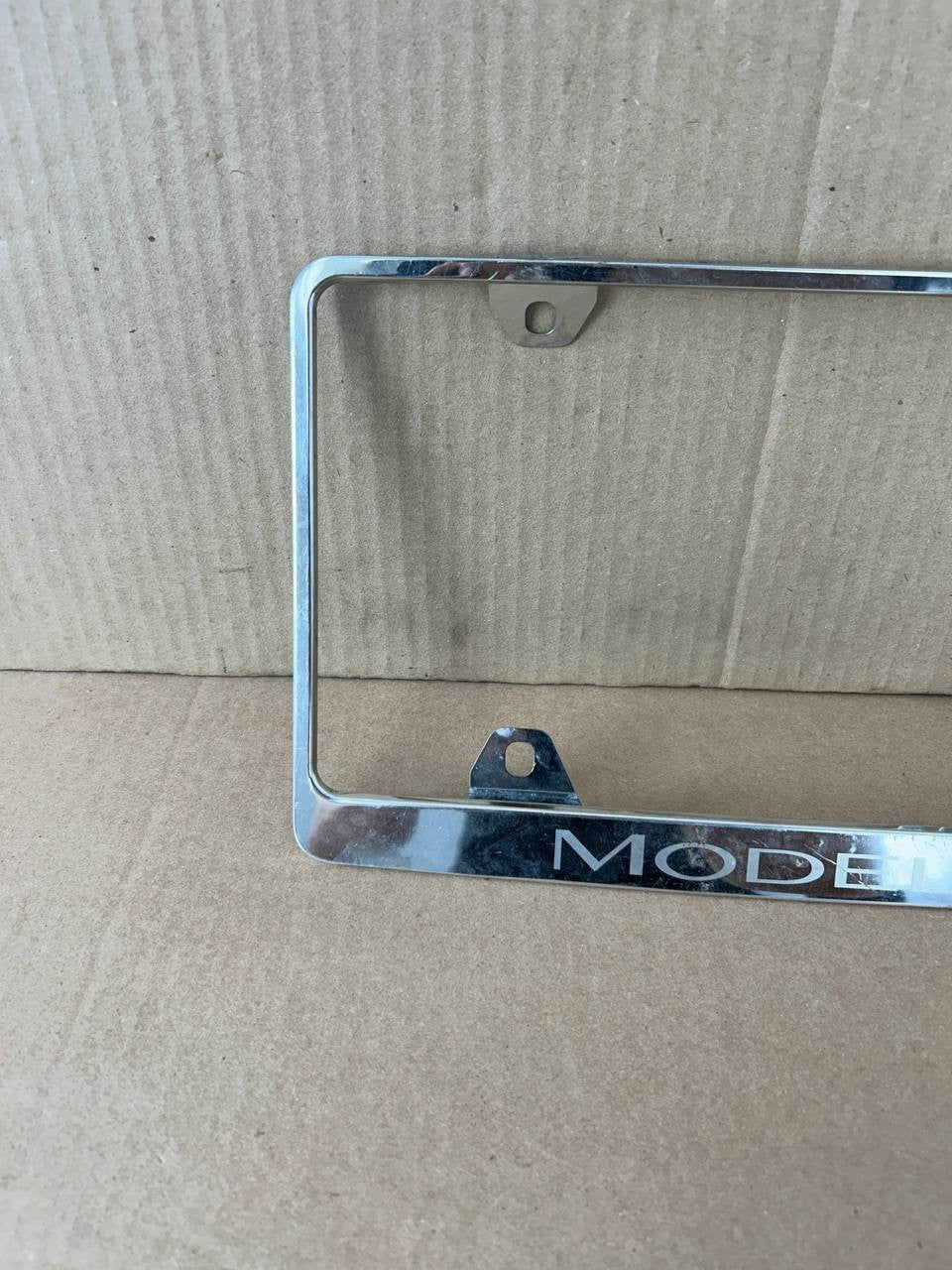 ✅ OEM Tesla Model 3 License Plate Frame Chrome Stainless Steel 1138982-00-A