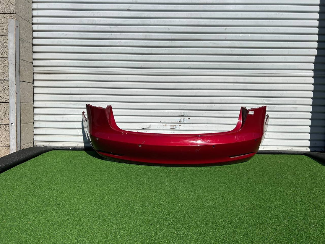 ✅2021-2023 Tesla Model 3 Rear Bumper Cover Red w/Sensor Holes w/scratches