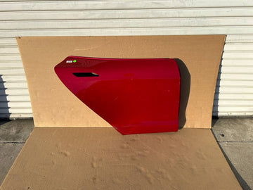 ✅12-20 OEM Tesla S Rear Right Side Door Shell Panel Red 6006566 w/dent