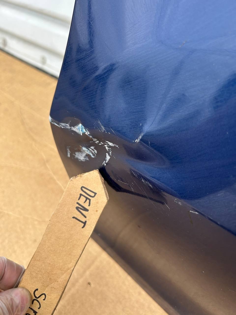 ✅ 2020-2023 Tesla Model Y Rear Left Door Shell Skin Blue w/dent and scratches