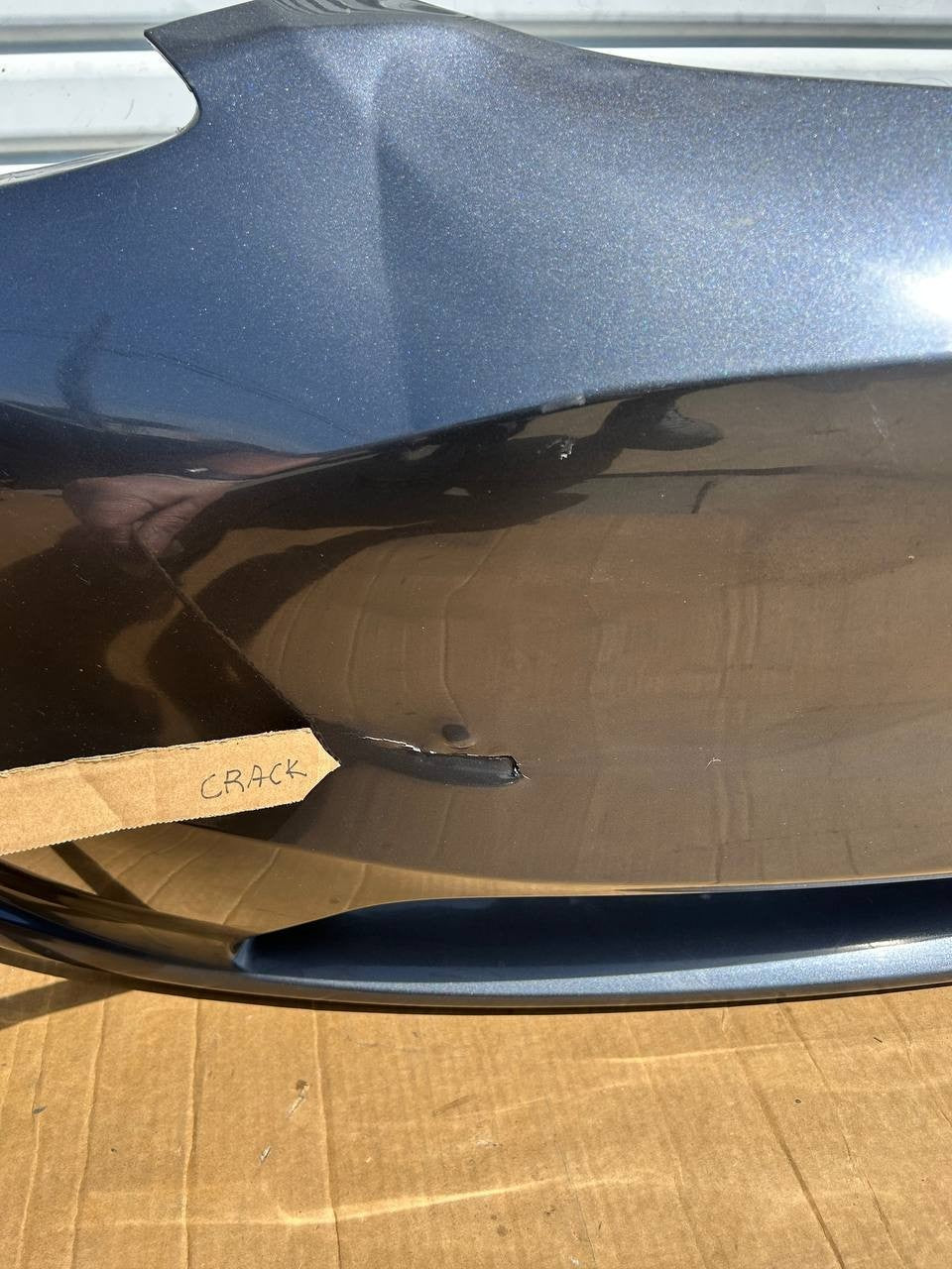 ✅20-24 Tesla Model Y Front Bumper Cover No Sensors Gray 1540104-17-F /cracked