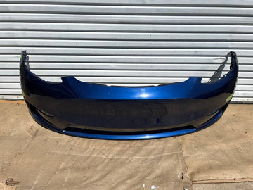 ✅ 20-23 Tesla Model Y Front Bumper Blue No Sensors w/dent and scratches