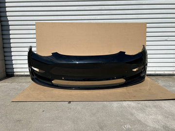 ✅2017-2023 Tesla Model Y Front Bumper Cover Black 1493736  w/crack and scratches