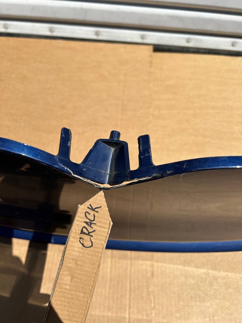 ✅16-20 Tesla Model X Front Bumper Cover Blue w/Sensor Holes /cracked