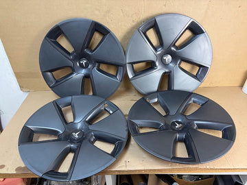 ✅20-23 Tesla Model 3 Wheel Cap Cover 1044271-00-A 18'' Set of 4 /damaged