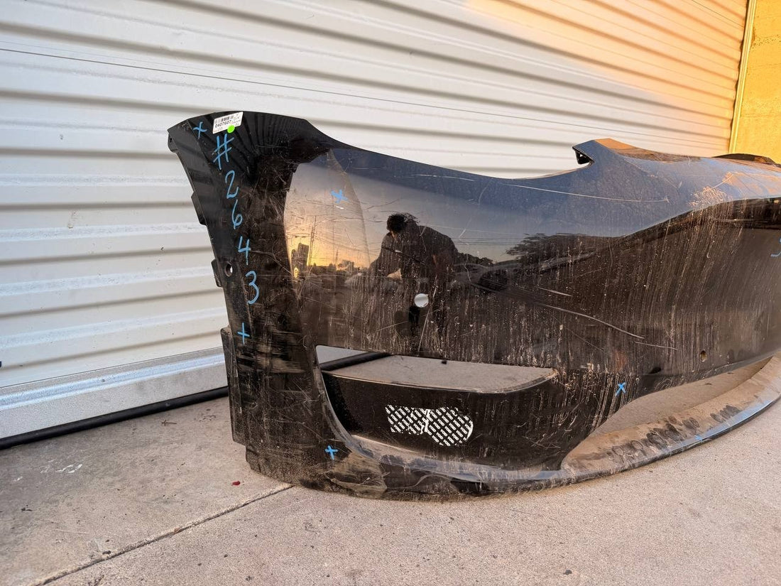 ✅20-24 Tesla Model Y Front Bumper Cover w/Sensor Holes Black w/scratches
