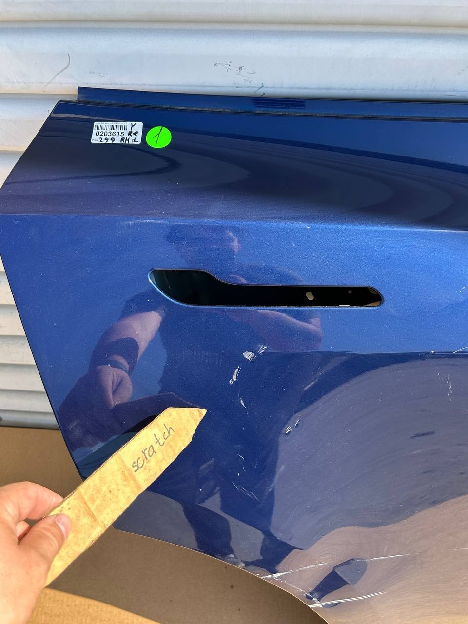 ✅2020-2023 Tesla Model Y Rear Right Door Shell Skin Blue OEM 1493562 w/scratches
