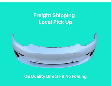 ✅21-23 Tesla Model 3 Front  Bumper Cover Whitew/Sensors Holes 1084168 /cracked