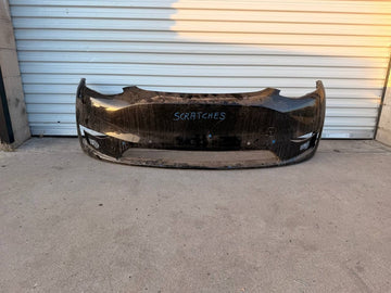 ✅20-24 Tesla Model Y Front Bumper Cover w/Sensor Holes Black w/scratches