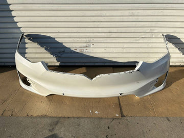 ✅ 16-21 Tesla Model X Front Bumper Cover White /cracked