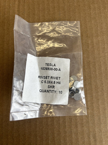 ✅ Tesla  Shear Head Rivet 5.3×4.5 H4 SKR Ak/Steel Zinc Pin 10 , OEM 1026938-00-A