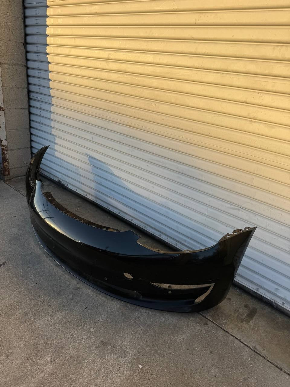 ✅17-23 Tesla Model 3 Front Bumper Cover White w/Sensor Holes Black OEM /repaired