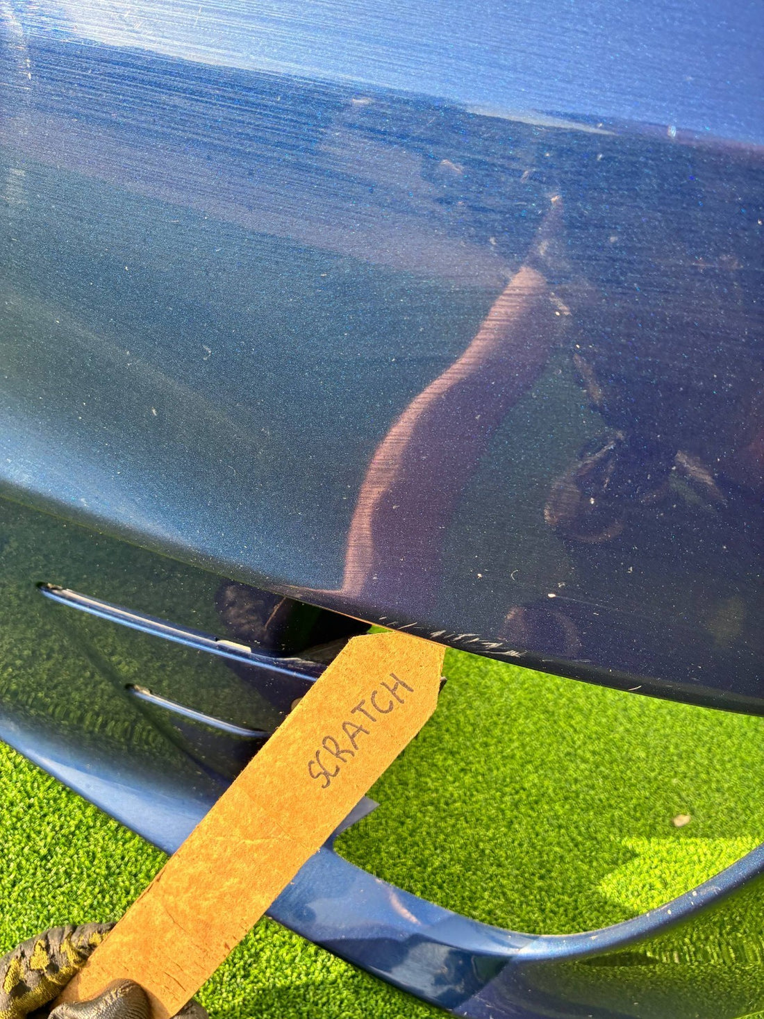 ✅ 2016-2020 Tesla Model X MX Front Bumper Cover Blue w/scratches