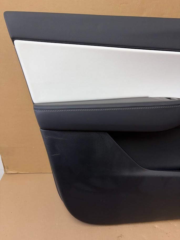 ✅ 20-24 Tesla Model Y Front Left Door Panel Trim Card Black/White 1498480-00-A