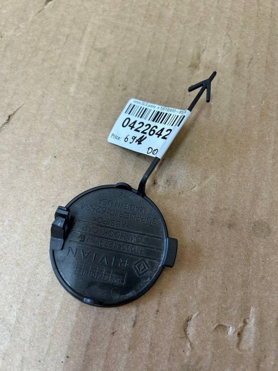 ✅2022-2024 Rivian R1T R1S Front Bumper Black Tow Hook Eye Cover PT00041229