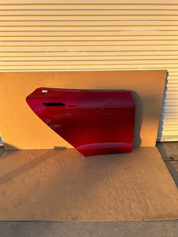 ✅12-16 OEM Tesla S Rear Right Passenger Side Door Shell Red Panel w/dent