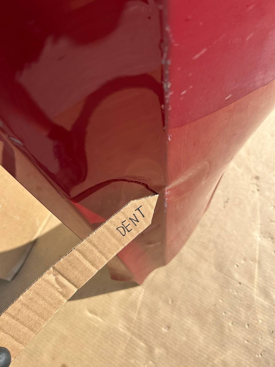 ✅2017-2023 Tesla Model 3 Front Right RH Side Fender Red w/dent and scratches