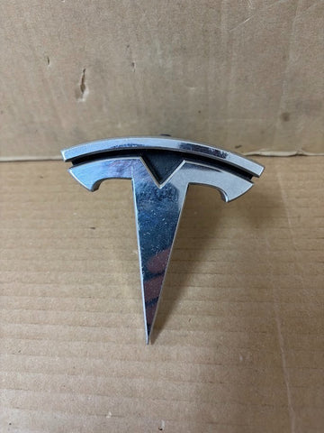✅ Tesla Model X Front T Badge Emblem Logo Bumper Hood 1047884-00-E Chrome
