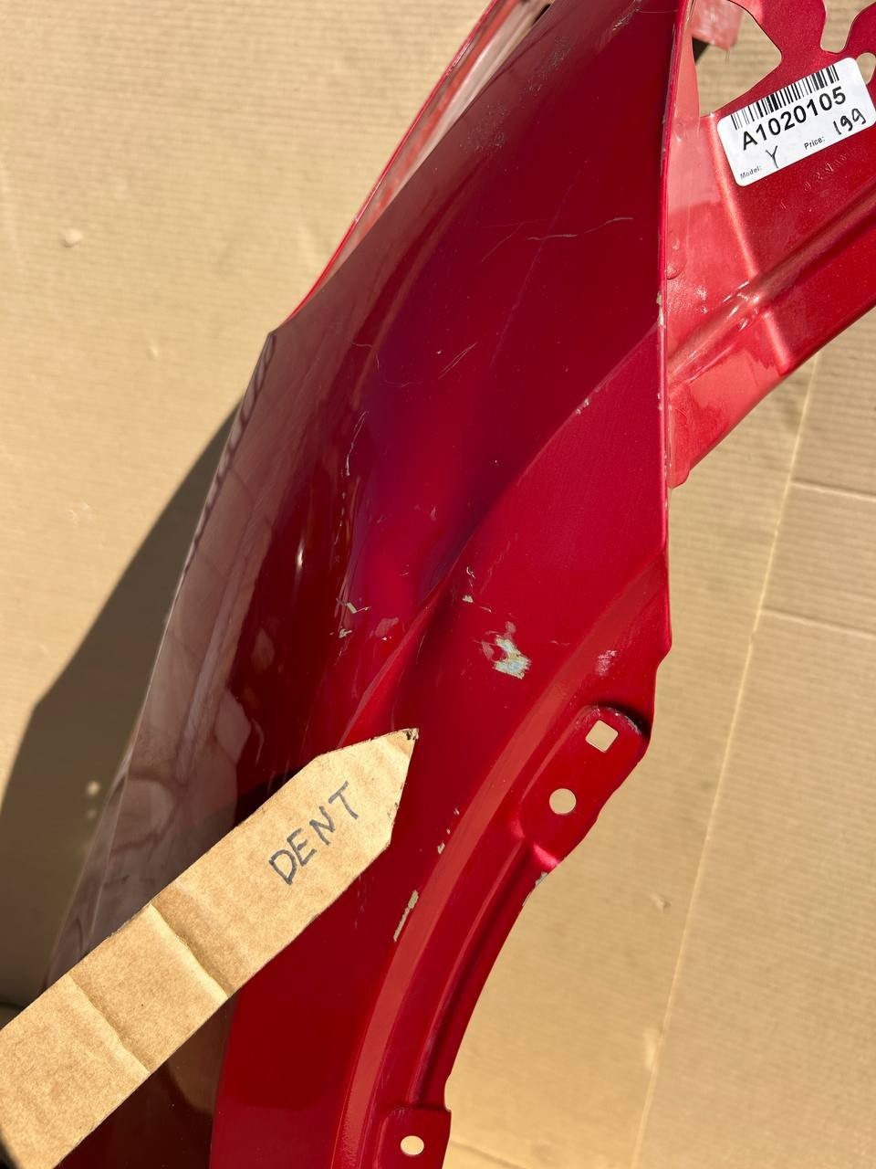 ✅2017-2024 Tesla Model Y Front Right Passenger Fender Red OEM w/dent and scratch
