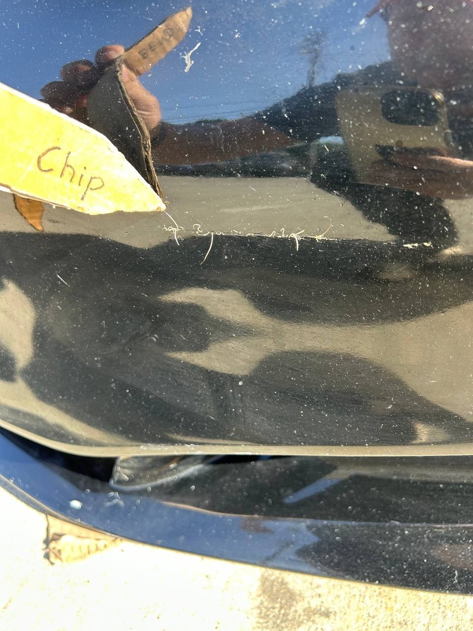 ✅ 16-21 Tesla Model S MS Front Bumper Cover Black w/chip and scratches