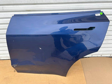✅ 2020-2023 Tesla Model Y Rear Left Door Shell Skin Blue w/dent and scratches