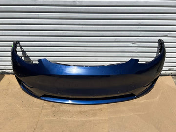 ✅20-24 Tesla Model Y Front Bumper Cover w/Sensors Blue /cracked