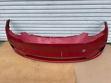 ✅20-24 Tesla Model Y Front Bumper Cover w/Sensor Holes Red w/dent