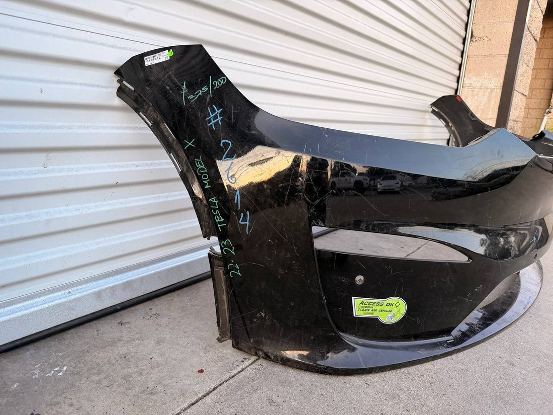 ✅21+ Tesla Model X Front Bumper Cover Balck  w/Sensor Holes w/scratches