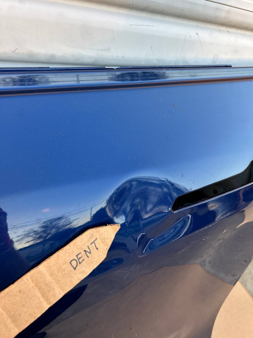 ✅2020-2024 Tesla Model Y Left Front Side Door Shell Blue OEM w/dent