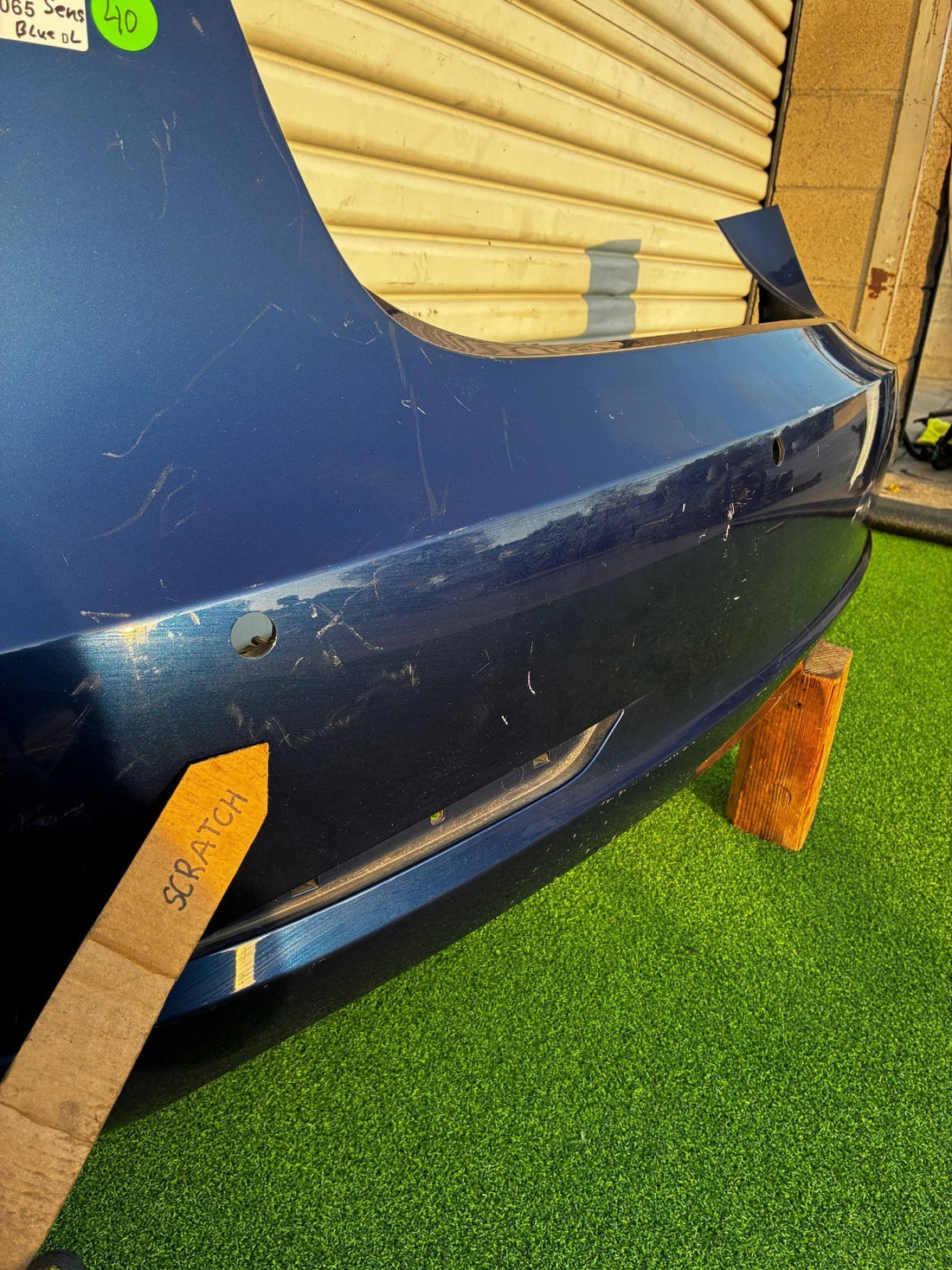 ✅ 17-23 Tesla Model 3 Rear Bumper Cover Blue w/ Sensors 1916698 /scratched
