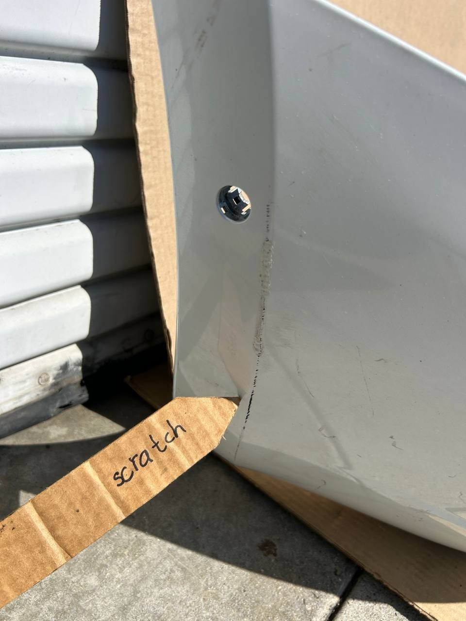 ✅2017-2023 Tesla Model 3 Rear Bumper Cover White w/ Sensor Holes OEM w/scratch