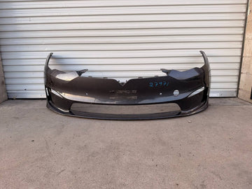✅ 2021+ Tesla Model S MS Front Bumper Cover Gray w/sensor Holes /dented