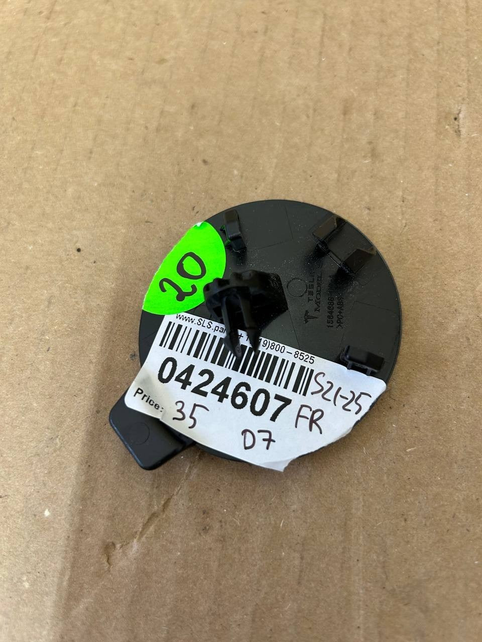 ✅21-25 Tesla Model S  Black Front Bumper Tow Hook Cover 1564688-00-A