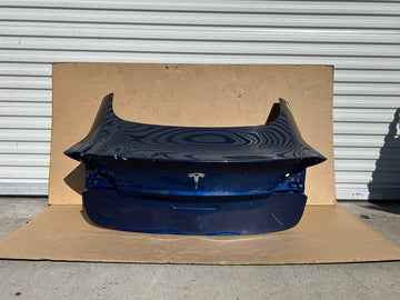 ✅ 17-21 Tesla Model 3 Trunk Lid Tailgate Shell Powered Blue w/dent and scratches